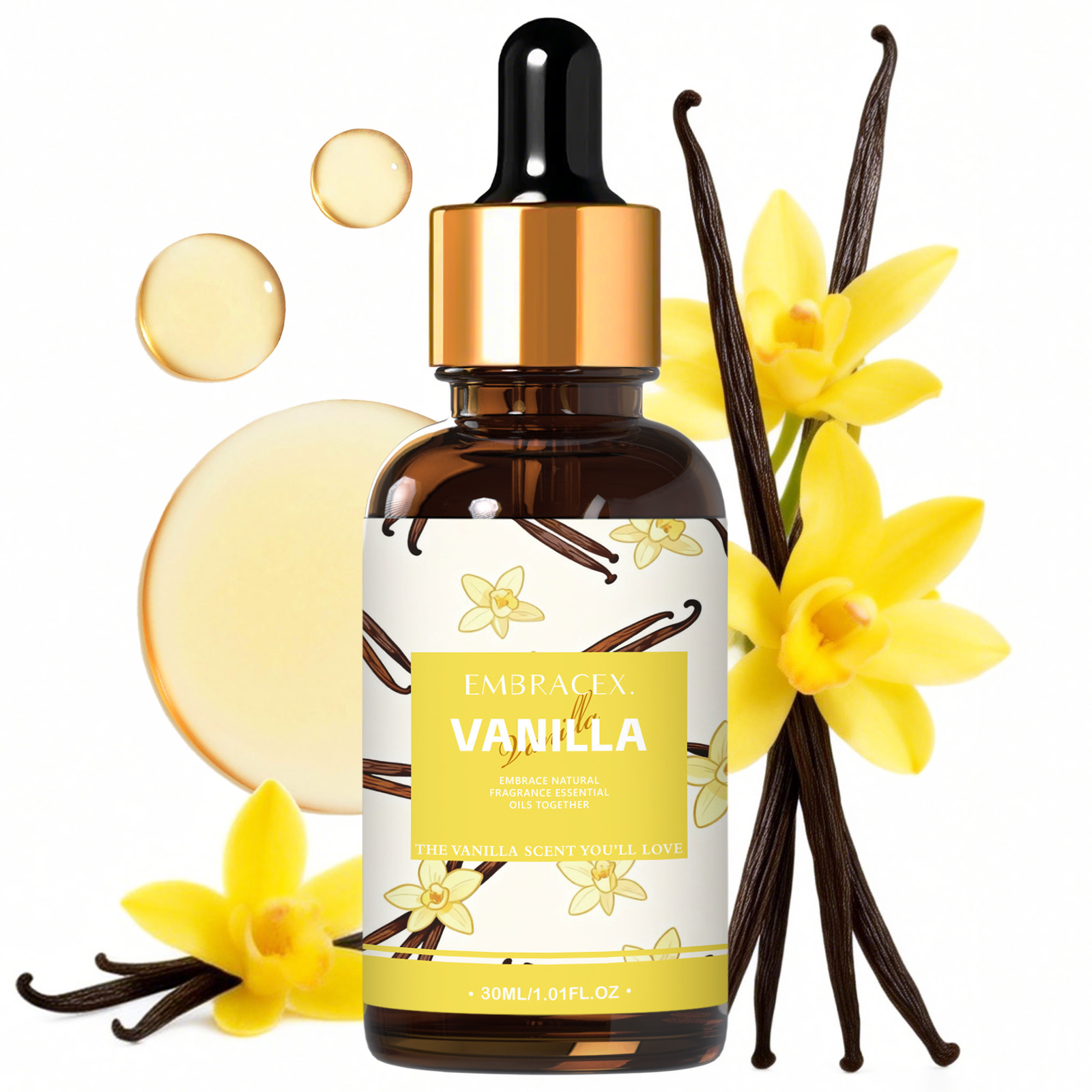 Silk Candle - 30ml バニラフレグランスオイル ディフューザー用 キャンドル作り用 友人へのギフト 温かい香り
