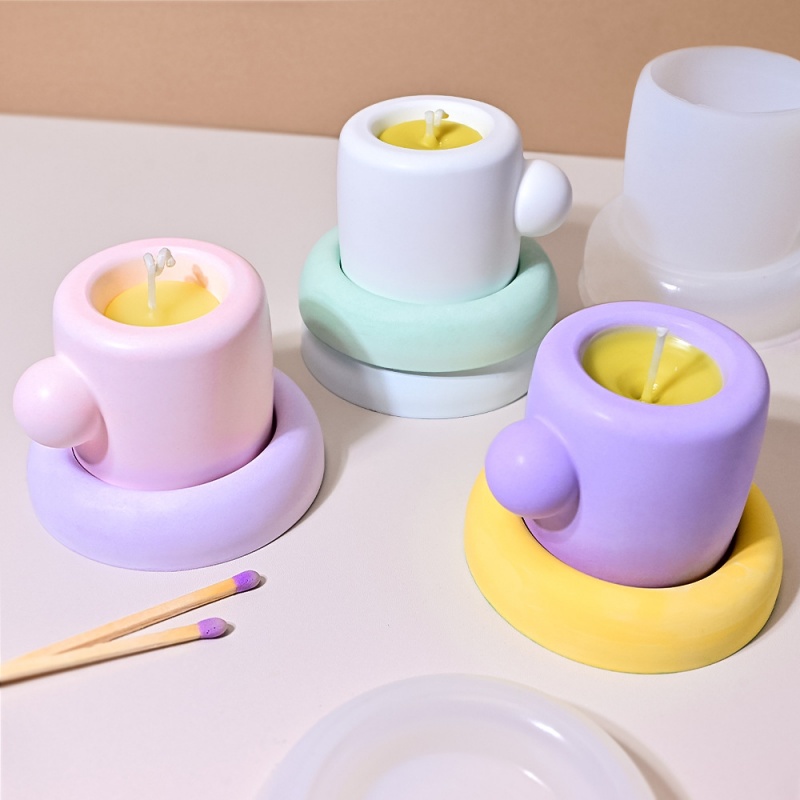3D マグカップコースターシリコーン型 DIY かわいいアロ - Candle Containers のレビューと価格