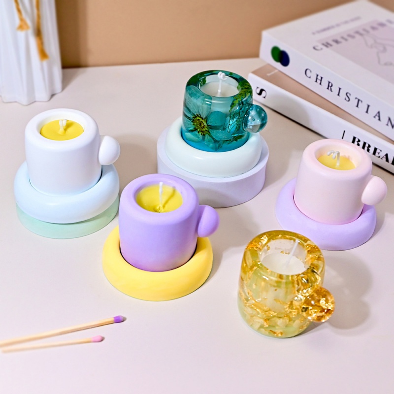 3D マグカップコースターシリコーン型 DIY かわいいアロ - Candle Containers のレビューと価格