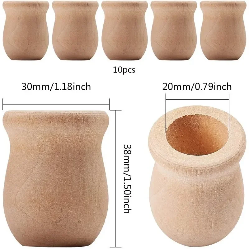10 個 1.5 インチ 10 個未完成の空白の木製花瓶花瓶 - Candle Containers のレビューと価格