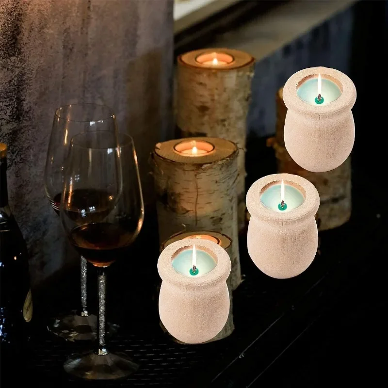 10 個 1.5 インチ 10 個未完成の空白の木製花瓶花瓶 - Candle Containers のレビューと価格