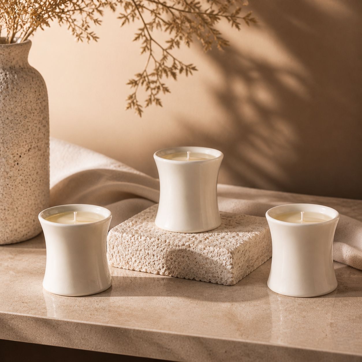 **セラミックカップに入ったアロマキャンドル（ソイワックス製 - Soy Wax のレビューと価格