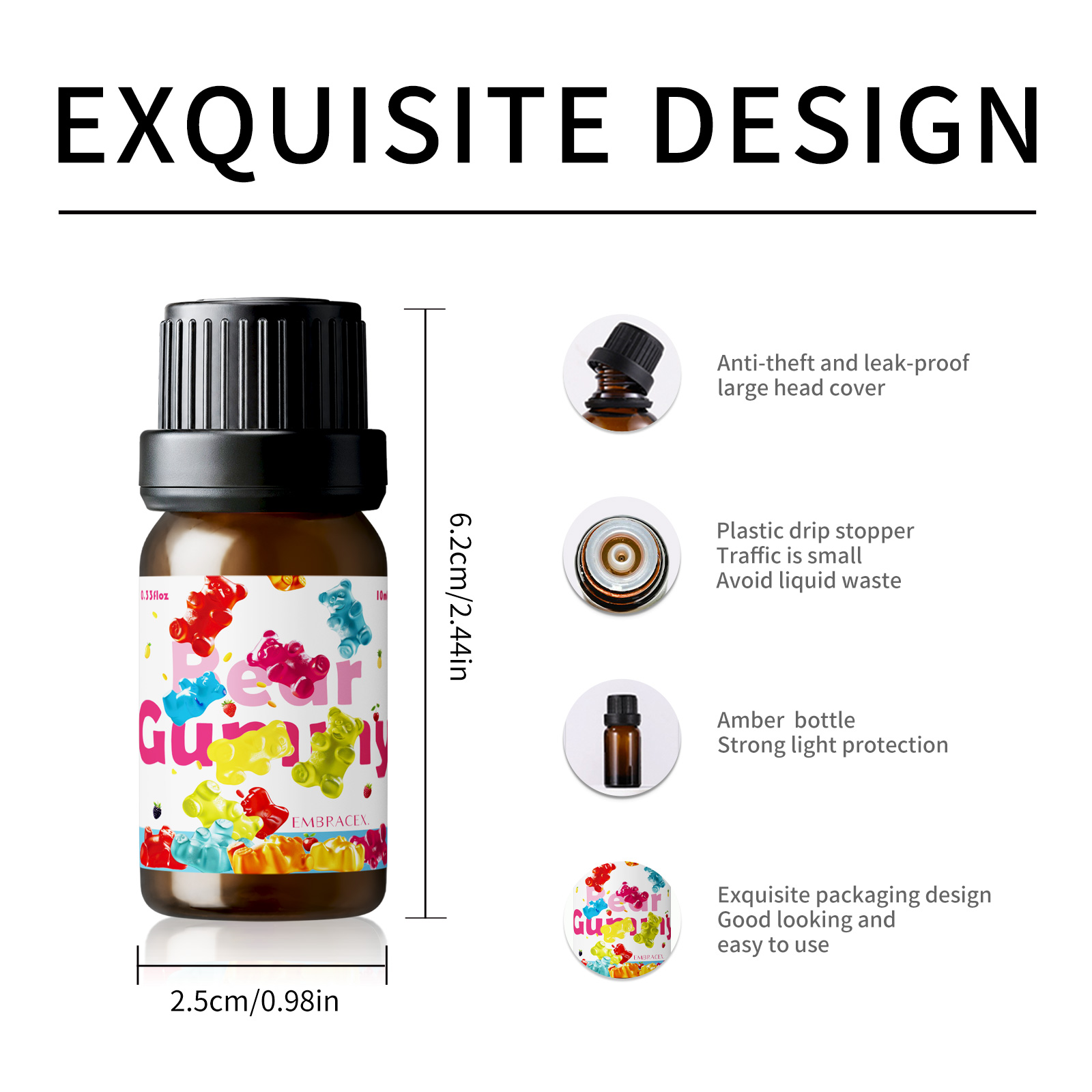10ml グミベアフレグランスオイル スイートディフューザー - Silk Candle のレビューと価格