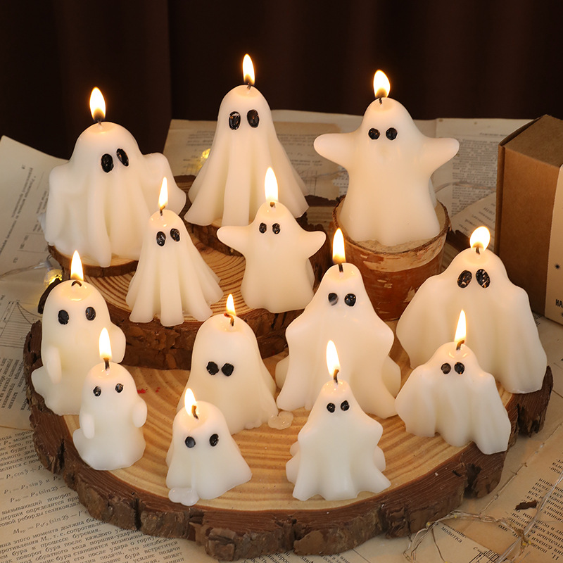 ハロウィーンのキャンドルギフトボックス。可愛らしいお化けやカ - Candle Containers のレビューと価格