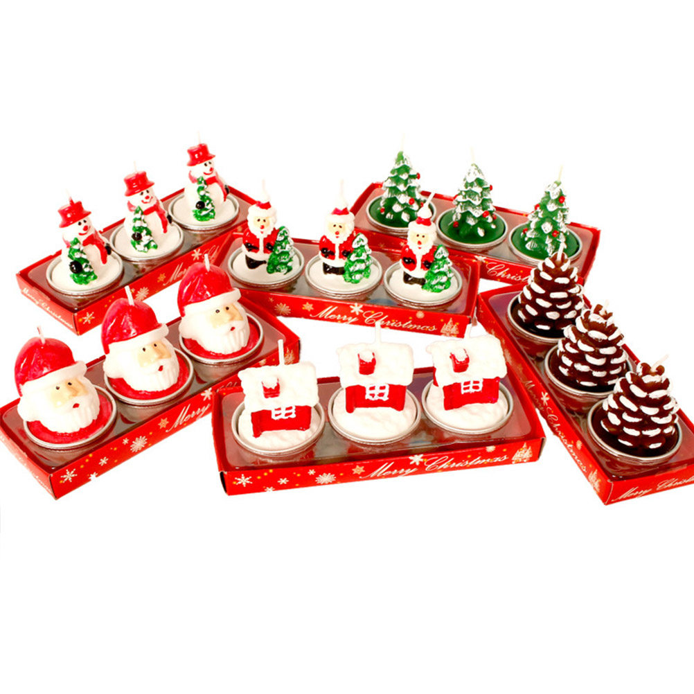 クリスマスをテーマにした、パラフィン素材の装飾品3点セット。 - Paraffin Wax のレビューと価格