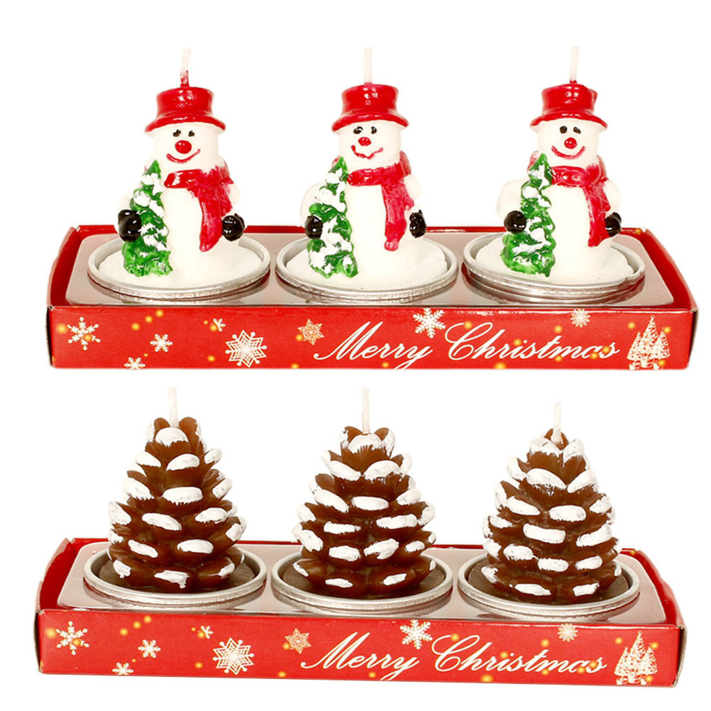 クリスマスをテーマにした、パラフィン素材の装飾品3点セット。 - Paraffin Wax のレビューと価格