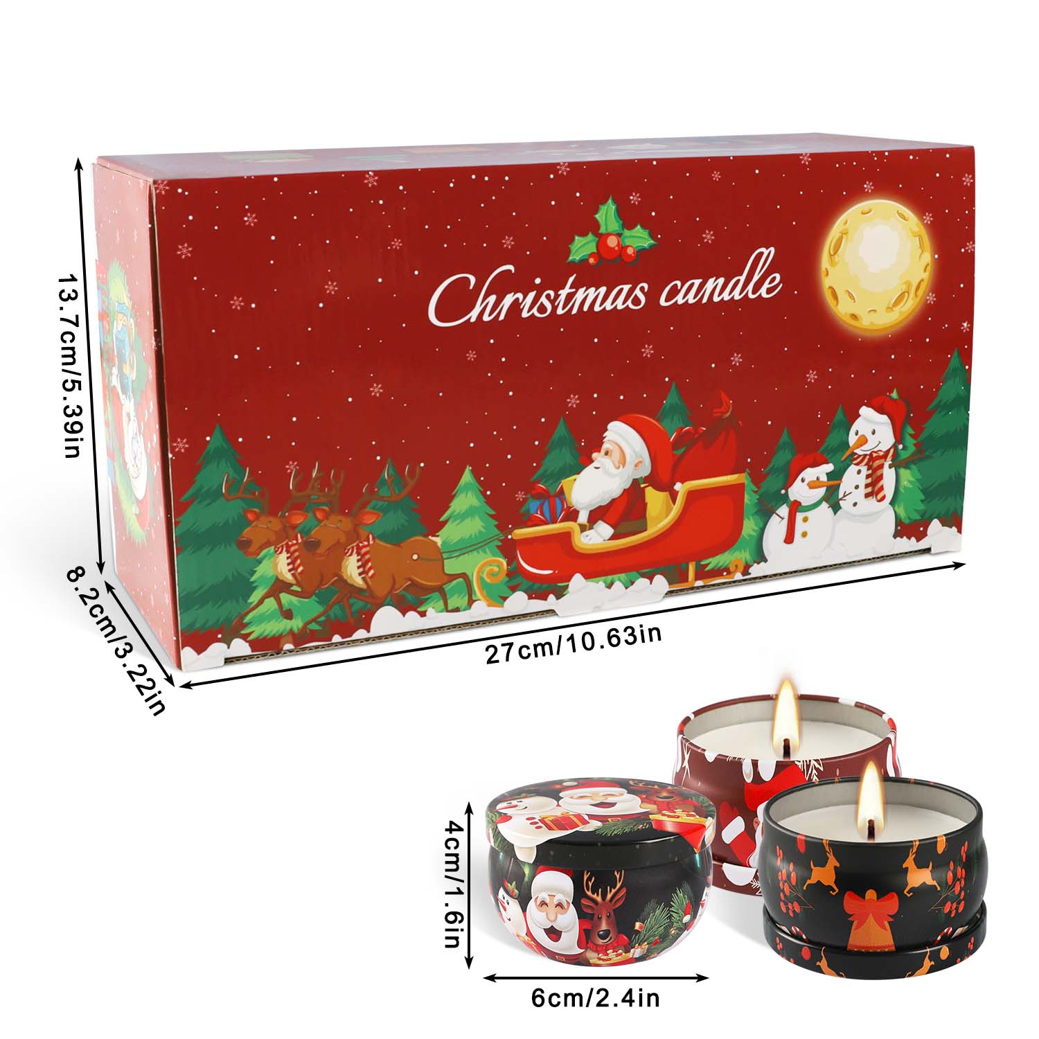 2.3インチ、16個入りクリスマス香りのキャンドルセット、高 - Silk Candle のレビューと価格