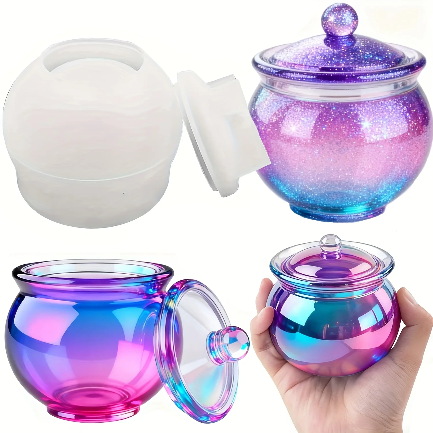 蓋付きの丸い樹脂製缶型1セット、DIYジュエリー収納ボックス - Candle Molds のレビューと価格